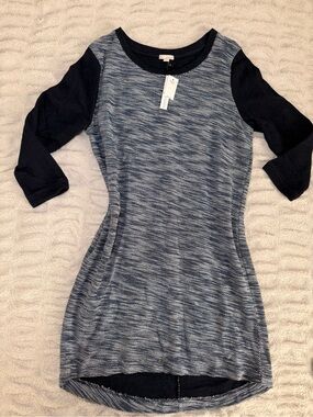 Gap Blue Textured Cotton Shift Dress Size L